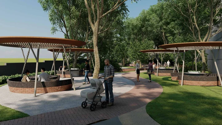 Brigade Belvedere community garden at ground level